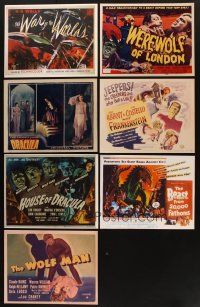 3g030 LOT OF 7 REPRO HORROR AND SCIENCE FICTION LOBBY CARDS '90s all the best images!