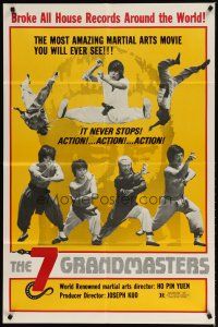 3h010 7 GRANDMASTERS 1sh '78 Joseph Kuo kung fu action thriller, cool image!