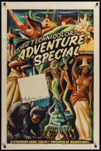 3h024 ADVENTURE SPECIAL stock 1sh '40s cool art of animals & sexy women!