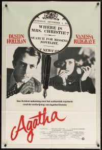 3h032 AGATHA English 1sh '79 Dustin Hoffman & Vanessa Redgrave as Christie!
