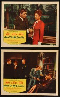 3j861 ANGEL ON MY SHOULDER 2 LCs '46 cool images of Paul Muni, pretty Anne Baxter!