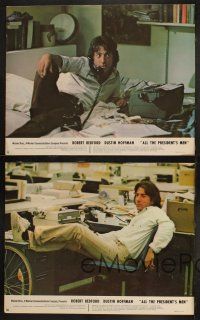 3j698 ALL THE PRESIDENT'S MEN 4 color 11x14 stills '76 Dustin Hoffman as Carl Bernstein, Robards!