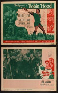 3j036 ADVENTURES OF ROBIN HOOD 8 LCs R56 Errol Flynn as Robin Hood, Olivia De Havilland
