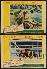 3j695 AFFAIR TO REMEMBER 4 LCs '57 cool images of Cary Grant & Deborah Kerr in Leo McCarey classic!