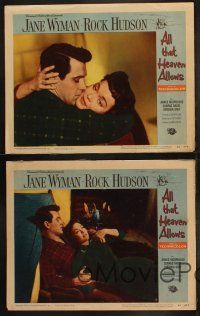 3j697 ALL THAT HEAVEN ALLOWS 4 LCs '55 Rock Hudson, Jane Wyman, directed by Douglas Sirk!