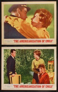 3j041 AMERICANIZATION OF EMILY 8 LCs '64 James Garner, Julie Andrews, James Coburn, Paddy Chayefsky!