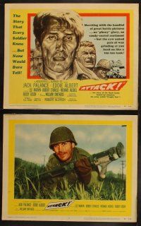 3j048 ATTACK 8 LCs '56 WWII soldiers Lee Marvin, Jack Palance & Richard Jaeckel!