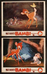 3j050 BAMBI 8 LCs R57 Walt Disney animated cartoon deer classic, Thumper, Flower, great images!