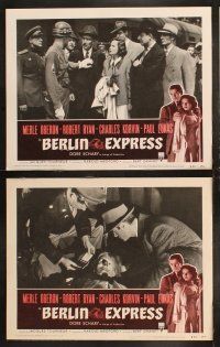 3j052 BERLIN EXPRESS 8 LCs R55 art of Merle Oberon & Robert Ryan, directed by Jacques Tourneur!