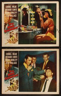 3j778 BIG COMBO 3 LCs '55 Cornel Wilde, Jean Wallace, Richard Conte, Van Cleef, classic film noir!
