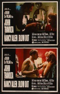 3j069 BLOW OUT 8 LCs '81 John Travolta, Karen Allen, directed by Brian De Palma!