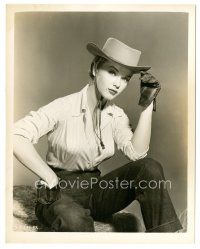 3k037 ANNE FRANCIS deluxe 8x10 still '57 sexy cowgirl portrait from The Hired Gun!