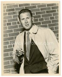 3k039 ANTHONY QUAYLE 8x10.25 still '57 cool smoking portrait from Hitchcock's The Wrong Man!