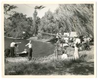 3k056 BANJO candid 8.25x10.25 still '47 the crew films the stars an outdoor canoe scene!