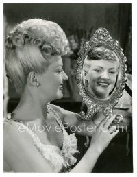 3k080 BETTY GRABLE 6.75x9 still '43 close up smiling at herself in the mirror from Coney Island!