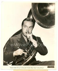 3k103 BOB HOPE 8.25x10 still '43 c/u in miltary uniform & playing tuba from Let's Face It!