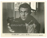 3k118 BULLITT 8.25x10.25 still '68 great c/u of Steve McQueen pointing his gun, crime classic!