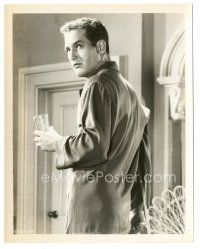 3k139 CAT ON A HOT TIN ROOF 8x10 still '58 Paul Newman c/u in robe with crutch & drink in hand!