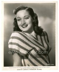 3k218 DOROTHY LAMOUR 8.25x10.25 still '47 sexy smiling portrait in cool sweater by Whitey Schafer!