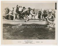 3k251 ENEMY BELOW 8x10.25 still '58 close up of men on crowded lifeboat in World War II!