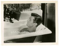 3k309 GEORGE NADER 8.25x10.25 still '50s wacky candid portrait in bath with camera in his face!