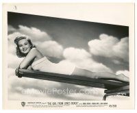 3k328 GIRL FROM JONES BEACH candid 8x10 still '49 sexy Virginia Mayo in swimsuit on diving board!