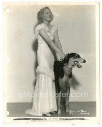 3k453 JEAN ARTHUR 8x10 key book still '30s full-length with dog from Most Precious Thing in Life!
