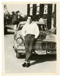 3k689 PAUL NEWMAN 8x10.25 still '50s the leading man posing by his 1956 Chrysler New Yorker!