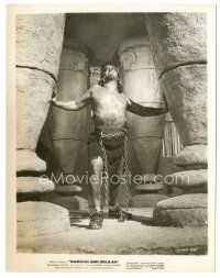 3k785 SAMSON & DELILAH 8x10.25 still R59 most classic image of Victor Mature destroying temple!