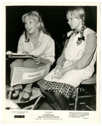 3k859 SUMMER MAGIC candid 8.25x10.25 still '63 Hayley Mills laughing in her chair on the set!