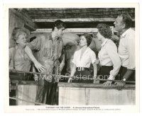 3k928 TWILIGHT FOR THE GODS 8x10 still '58 Cyd Charisse & others look at soaking wet Rock Hudson!