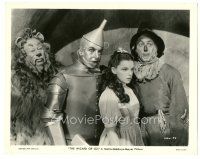 3k990 WIZARD OF OZ 8x10.25 still '39 great c/u of Judy Garland, Jack Haley, Bert Lahr & Ray Bolger