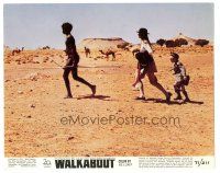 3k957 WALKABOUT color 8x10 still '71 David Guptill leads Jenny Agutter & Luc Roeg in the Outback!