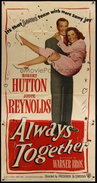 3m170 ALWAYS TOGETHER 3sh '48 romantic c/u of Robert Hutton carrying pretty Joyce Reynolds!
