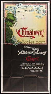 3m235 CHINATOWN int'l 3sh '74 art of Jack Nicholson & Faye Dunaway by Jim Pearsall, Roman Polanski