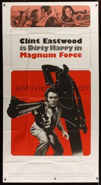 3m425 MAGNUM FORCE int'l 3sh '73 Clint Eastwood is Dirty Harry pointing his huge gun!