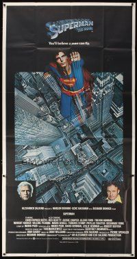 3m546 SUPERMAN 3sh '78 hero Christopher Reeve flying from Metropolis, Gene Hackman, Marlon Brando