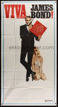 3m578 VIVA JAMES BOND int'l 3sh '70 artwork of Sean Connery with super sexy babe in skimpy outfit!