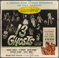 3m003 13 GHOSTS 6sh '60 William Castle, great art of all the spooks, cool horror in ILLUSION-O!