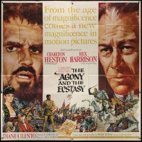 3m006 AGONY & THE ECSTASY 6sh '65 great art of Charlton Heston & Rex Harrison, Carol Reed!