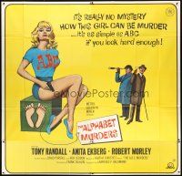 3m008 ALPHABET MURDERS 6sh '66 Tony Randall, it's no mystery why sexy Anita Ekberg is murder!