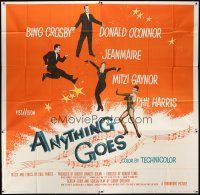 3m009 ANYTHING GOES 6sh '56 Bing Crosby, Donald O'Connor, Jeanmaire, Gaynor, music by Cole Porter!