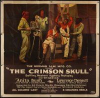 3m035 CRIMSON SKULL 6sh '21 stone litho of cowboys Anita Bush & Lawrence Chenault + cool skeleton!