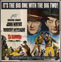 3m044 EL DORADO 6sh '66 John Wayne, Robert Mitchum, Howard Hawks, the big one with the big two!