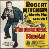 3m120 THUNDER ROAD 6sh '58 great huge artwork image of moonshiner Robert Mitchum!