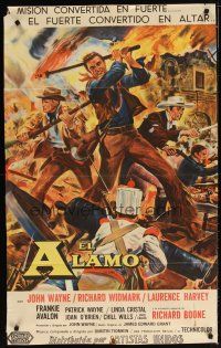 3m620 ALAMO Argentinean '60 art of John Wayne & Richard Widmark in the Texas War of Independence!