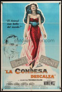 3m627 BAREFOOT CONTESSA Argentinean '54 Humphrey Bogart & artwork of sexy full-length Ava Gardner!