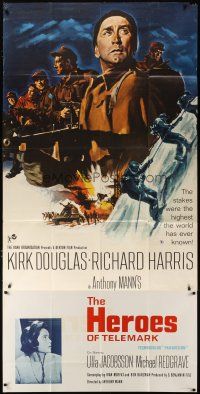 3m146 HEROES OF TELEMARK English 3sh '66 Kirk Douglas stops Nazis from making atom bomb, different