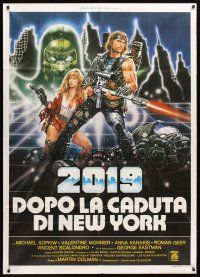 3m838 AFTER THE FALL OF NEW YORK Italian 1p '84 completely different sci-fi art by Renato Casaro!