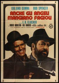 3m880 EVEN ANGELS EAT BEANS Italian 1p '73 close up of gangsters Giuliano Gemma & Bud Spencer!
